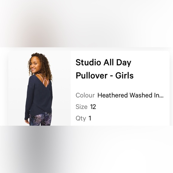 Ivivva Heathered Washed Ink Studio All Day Pullover Sweater 12 - Picture 6 of 6